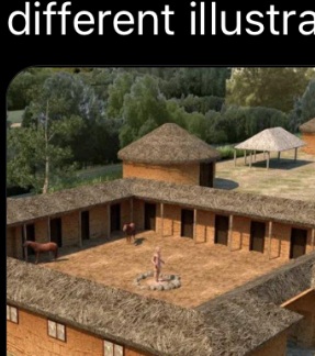 Illustrated traditional Yoruba palace compound